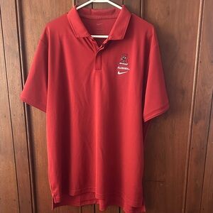 Nike Men's Red Alabama Polo Shirt with Embroidered Logo